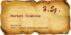Herbst Szabina névjegykártya